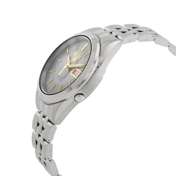 NWT Authentic Seiko 5 Automatic Grey Dial Men's Watch - Picture 2 of 3